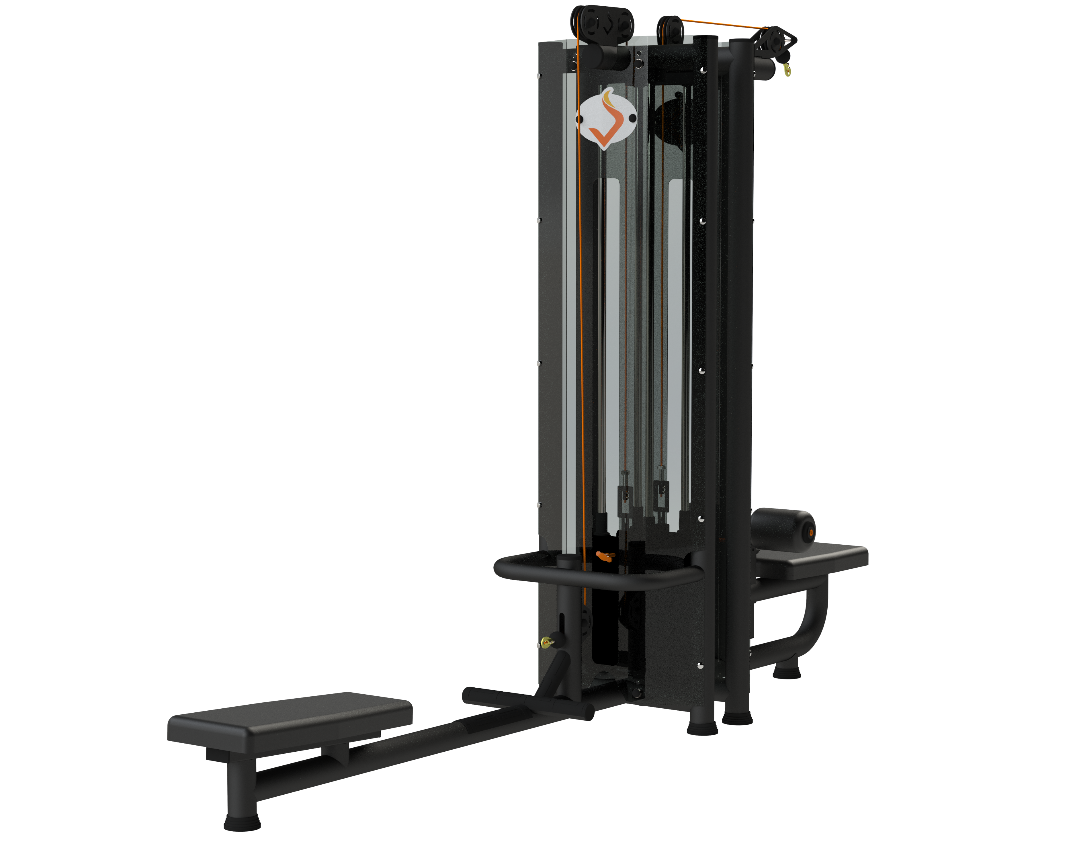 Puxada Horizontal Vertical 2 Colunas | Volkano Black | Volkano Fitness